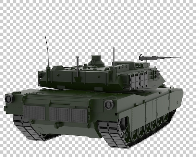 Tank auf transparentem hintergrund 3d-darstellung