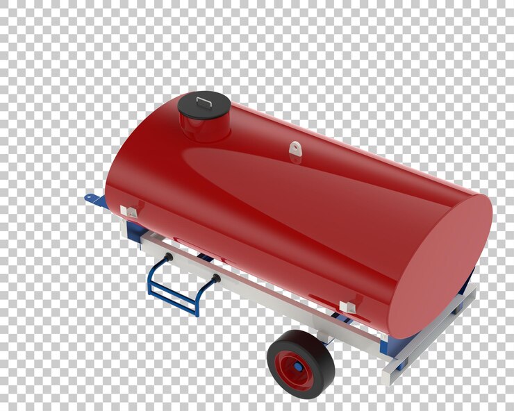 PSD tanque de aceite móvil sobre fondo transparente ilustración de renderizado 3d