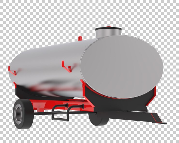 PSD tanque de aceite móvil sobre fondo transparente ilustración de renderizado 3d