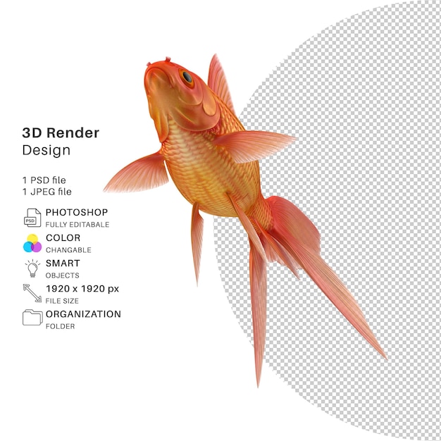 Tanque de acuario Gold Fish Modelo renderizado en 3D