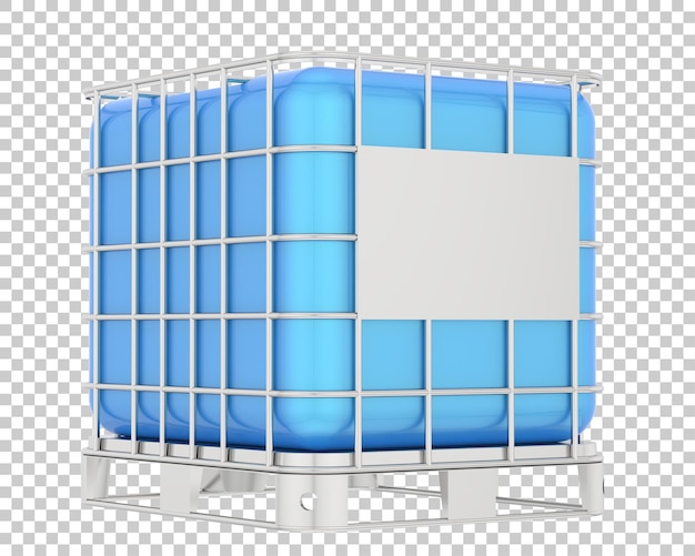 PSD tanque de agua aislado sobre fondo transparente ilustración de renderizado 3d