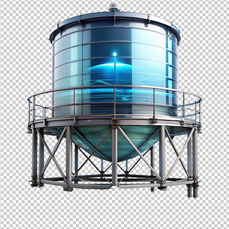 PSD el tanque de agua sobre un fondo transparente