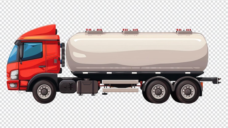 PSD tanque de combustible de alta calidad aislado sobre un fondo transparente para uso profesional en transportes y logística visuales