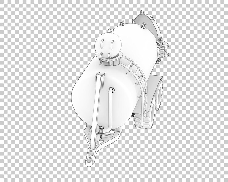 PSD tanque de combustível na ilustração de renderização 3d de fundo transparente