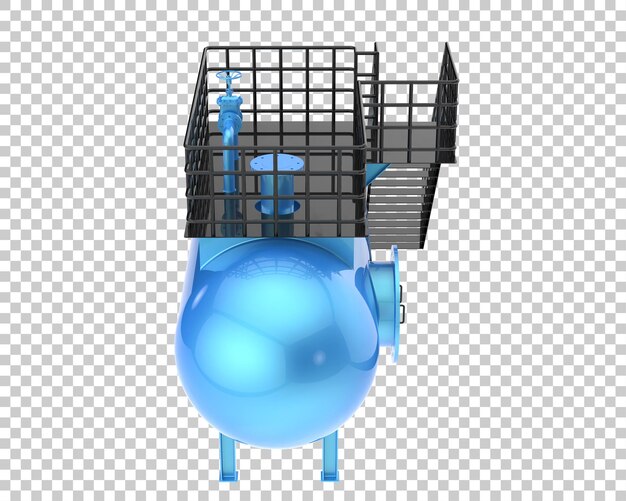 Tanque de gas aislado en la ilustración de renderizado 3d de fondo transparente
