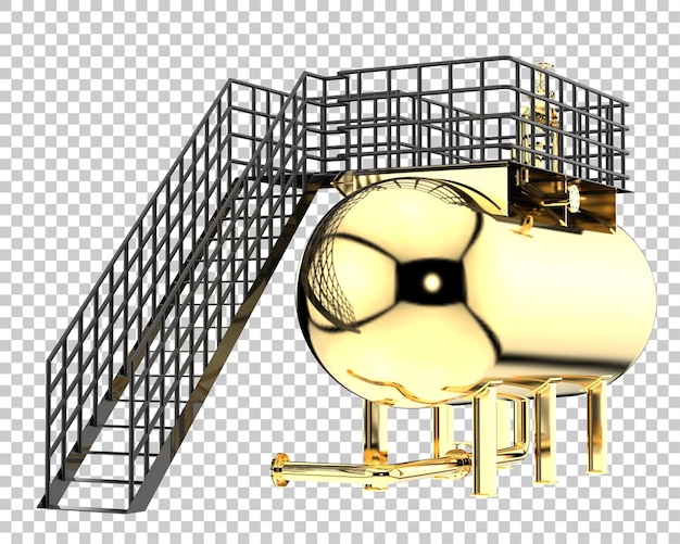 PSD tanque de gas aislado en la ilustración de renderizado 3d de fondo transparente