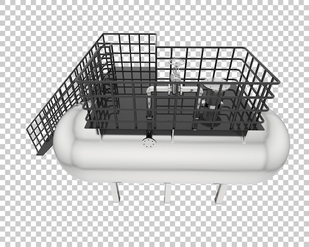 Tanque de gas aislado en la ilustración de renderizado 3d de fondo transparente