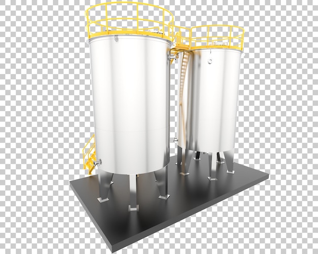 PSD tanque de gas aislado en la ilustración de renderizado 3d de fondo transparente