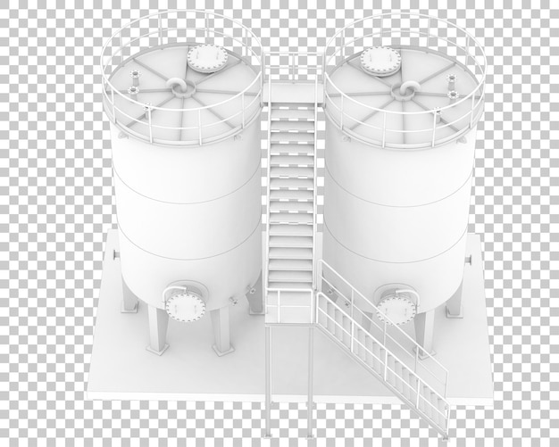 PSD tanque de gas aislado en la ilustración de renderizado 3d de fondo transparente