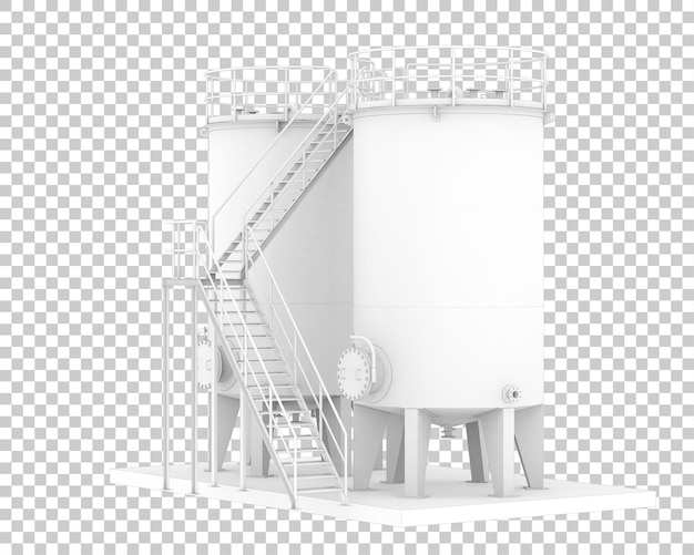 Tanque de gas aislado en la ilustración de renderizado 3d de fondo transparente
