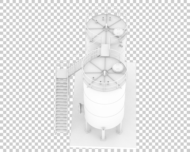 PSD tanque de gas aislado en la ilustración de renderizado 3d de fondo transparente