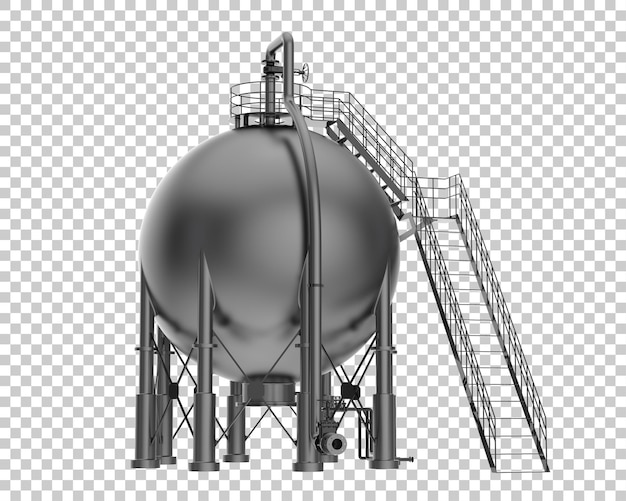 Tanque de gas aislado en la ilustración de renderizado 3d de fondo transparente
