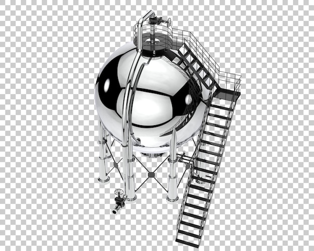 Tanque de gas aislado en la ilustración de renderizado 3d de fondo transparente