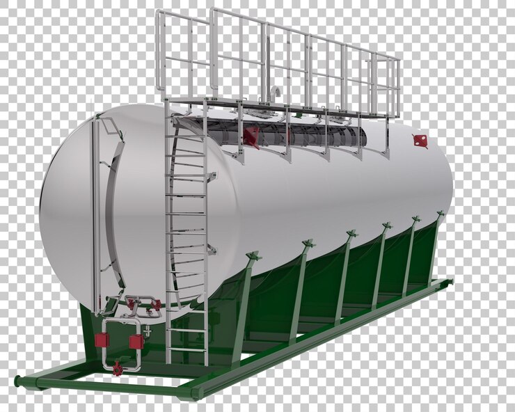 PSD tanque de gas en la ilustración de renderizado 3d de fondo transparente