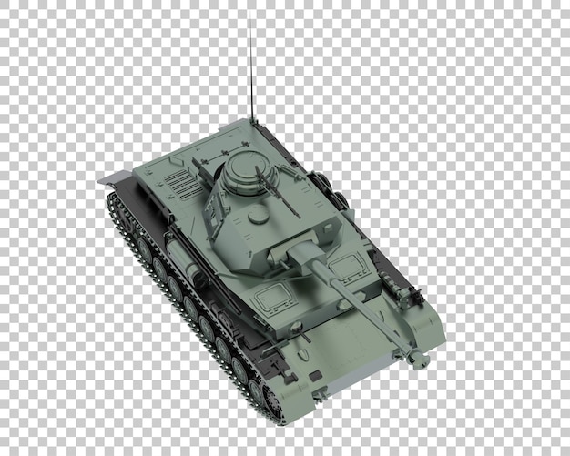 Tanque en la ilustración de renderizado 3d de fondo transparente
