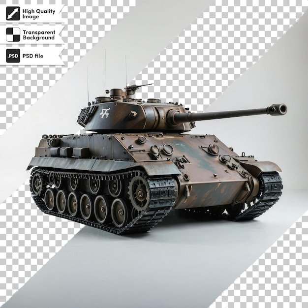 Tanque soviético psd t-34 em fundo transparente com camada de máscara editável