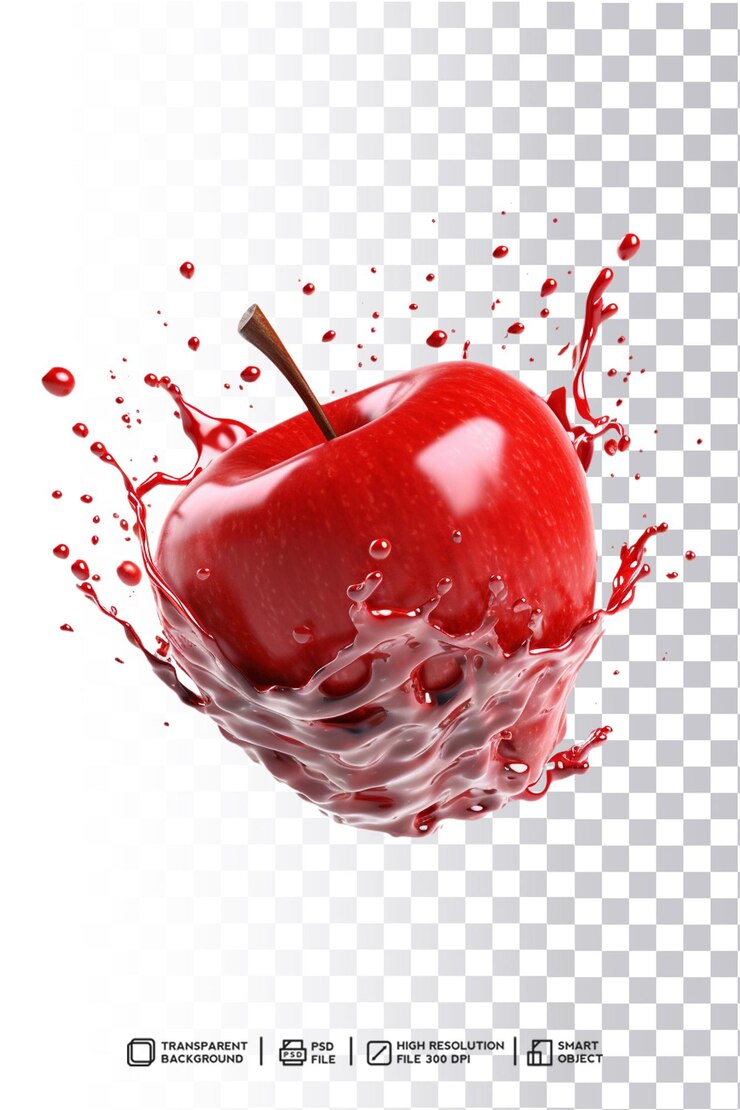 PSD tantalization trasparente apple splash in psd modificabile