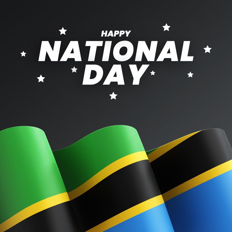 Tanzania flag design national independence day banner editable text and background