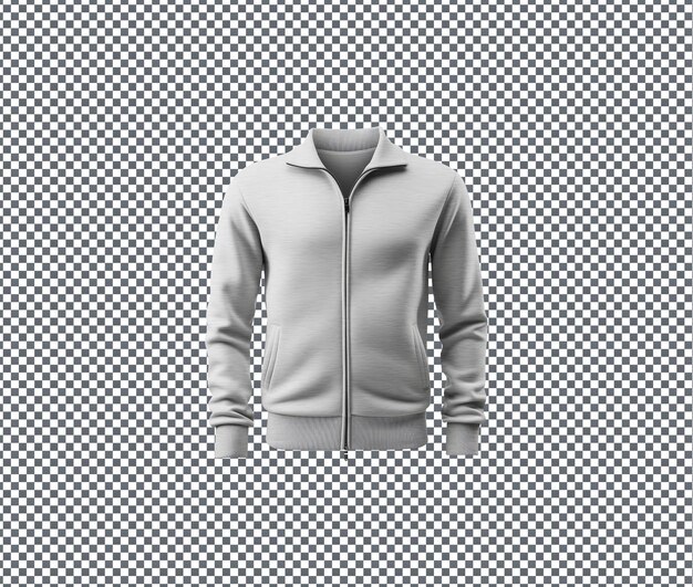 PSD tão bonito zip up sweater isolado em fundo transparente