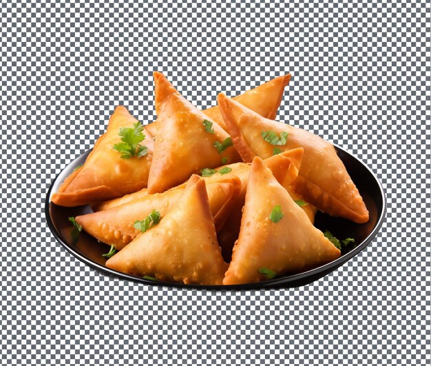 PSD tão crocante samosas fried isolado em fundo transparente