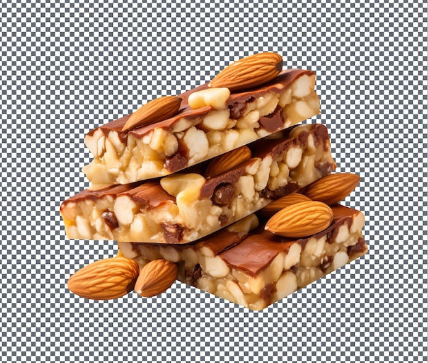 Tão doce nutty bars granola isolado em fundo transparente