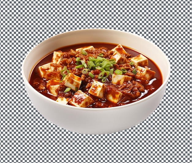 PSD tão gostoso sichuan mapo tofu isolado em fundo transparente