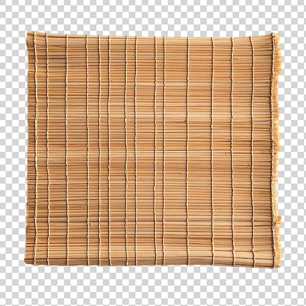 Tapete de palha de bambu isolado sobre fundo transparente