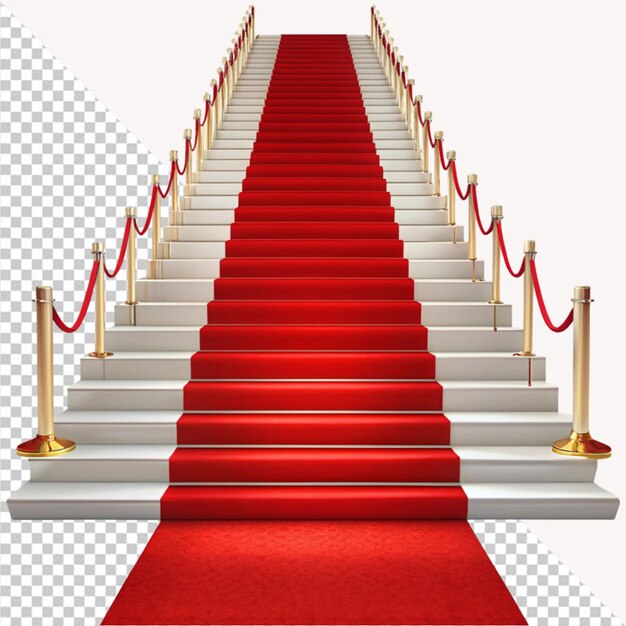 PSD tapis rouge sur fond transparent