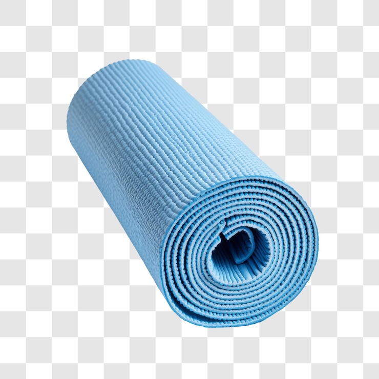 PSD tapis de yoga bleu pour les séances de remise en forme et d'exercice
