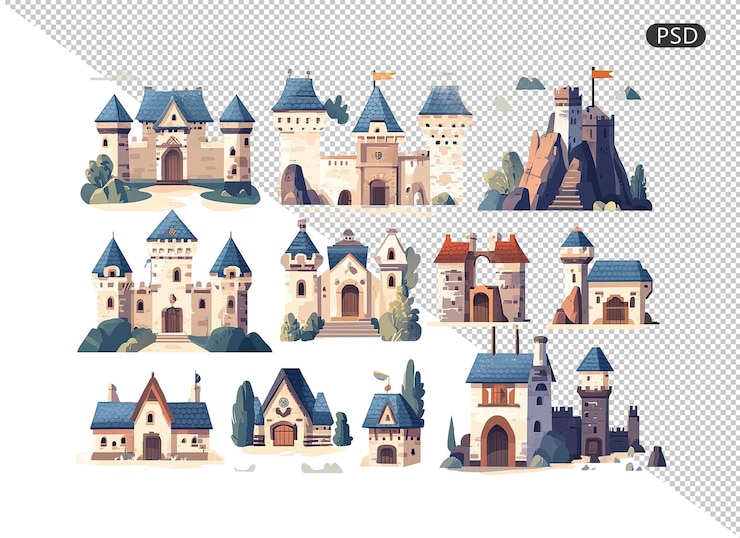 PSD tapisserie murale du château médiéval
