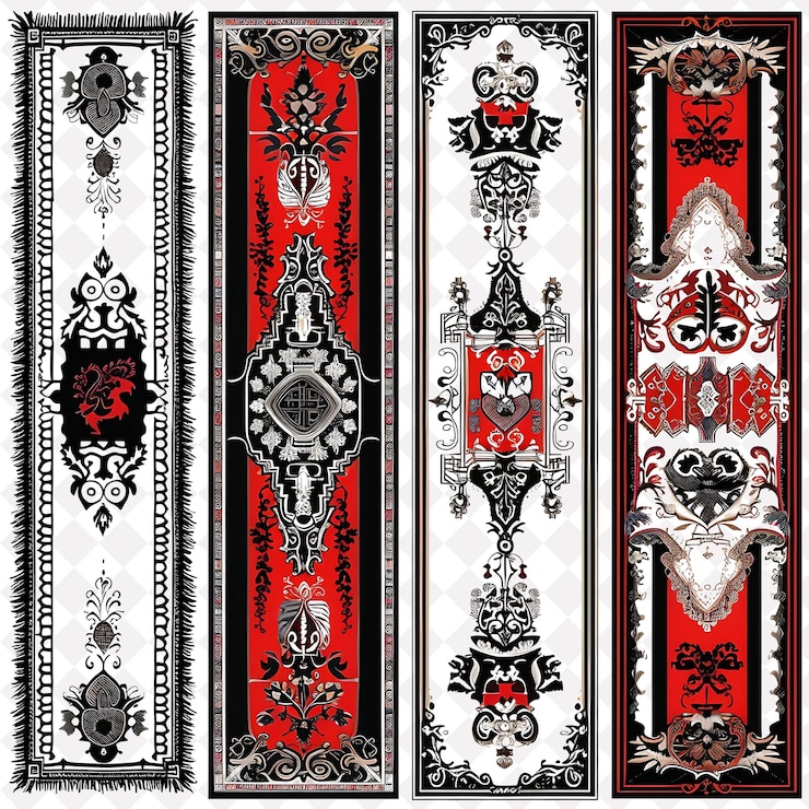 PSD tapiz tejido png con símbolos heráldicos diseño de líneas fronterizas deco diseño creativo de la naturaleza arte