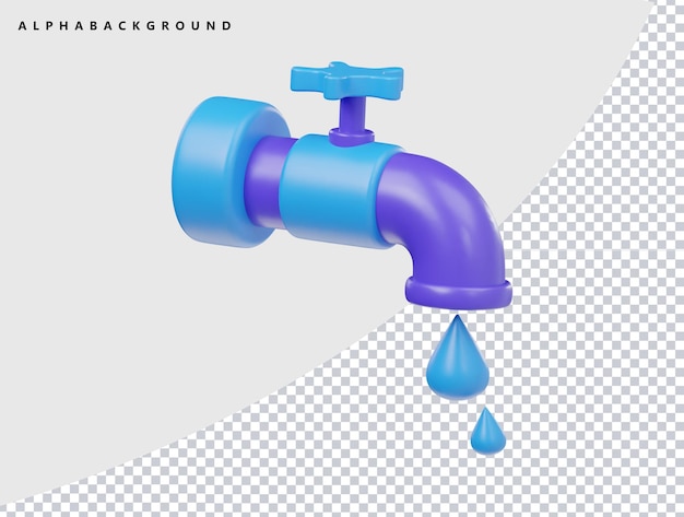 Tapón de agua de dibujos animados en 3D