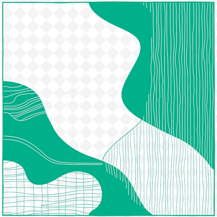 PSD tappeto di area fatto a mano con modelli astratti in bianco e nero png contorno piatto disegni di illustrazione