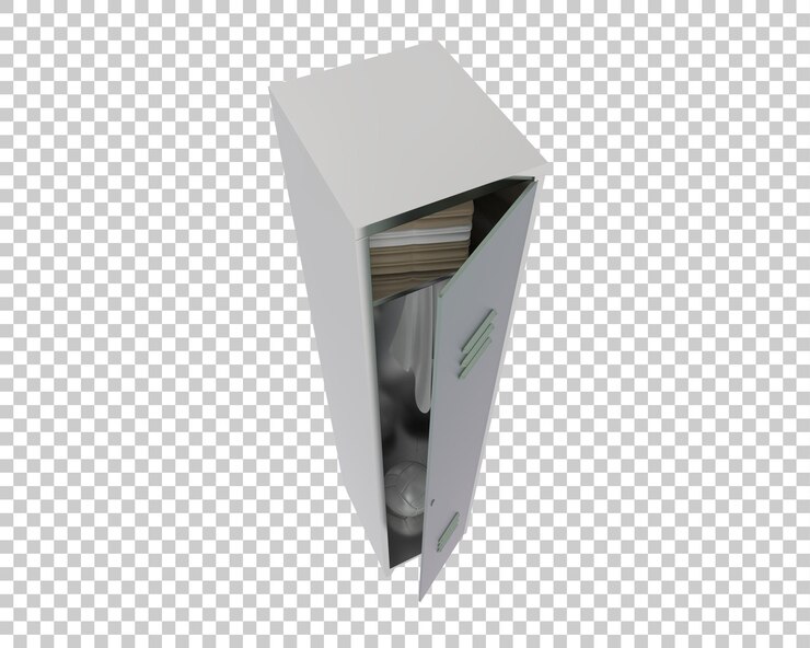 PSD taquillas de gimnasio en la ilustración de renderizado 3d de fondo transparente