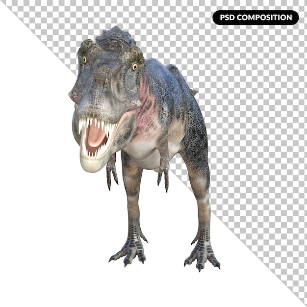 Tarbosaurus dinosauro isolato rendering 3d