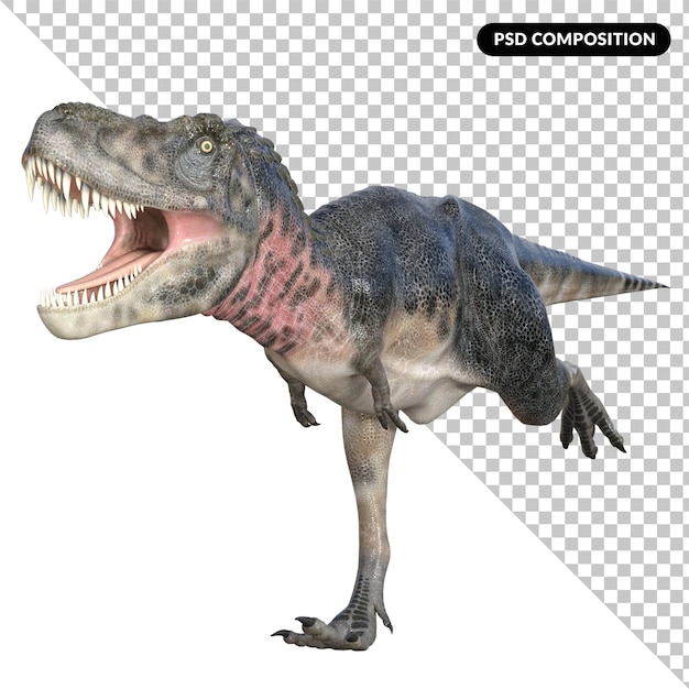 Tarbosaurus dinosauro isolato rendering 3d