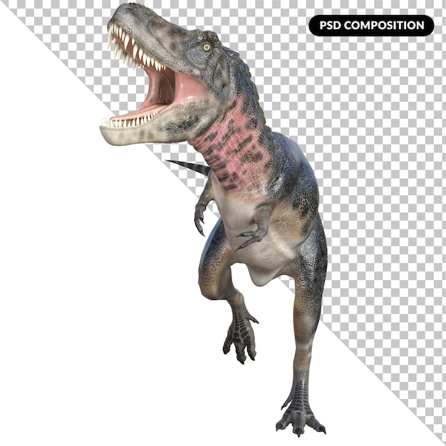 Tarbosaurus dinosauro isolato rendering 3d