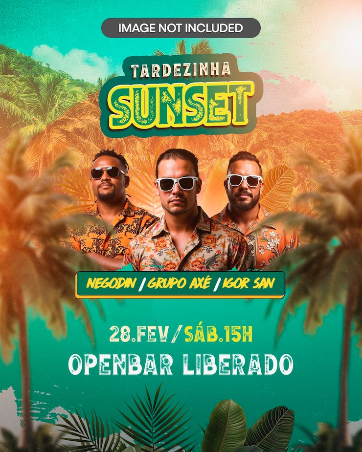 PSD tardezinha sunset evento flyer editável psd