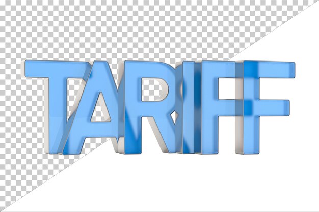 Tarifa em fundo branco Ilustração 3D isolada