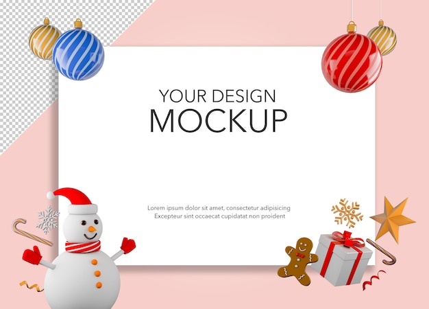 Tarjeta blanca con feliz navidad y feliz año nuevo concepto, maqueta