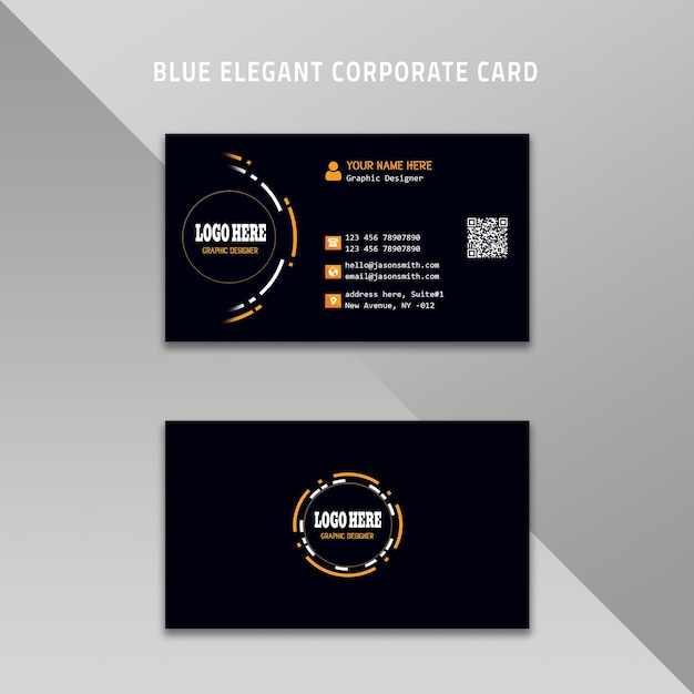 Tarjeta corporativa elegante azul