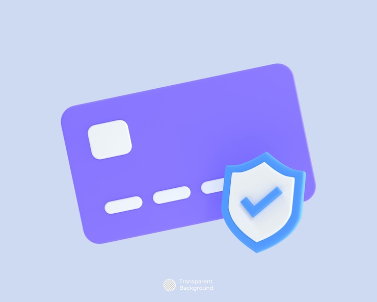 PSD una tarjeta de crédito morada con un escudo azul