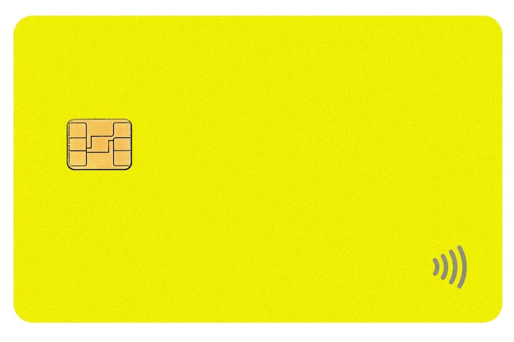 PSD una tarjeta de crédito sobre un fondo blanco