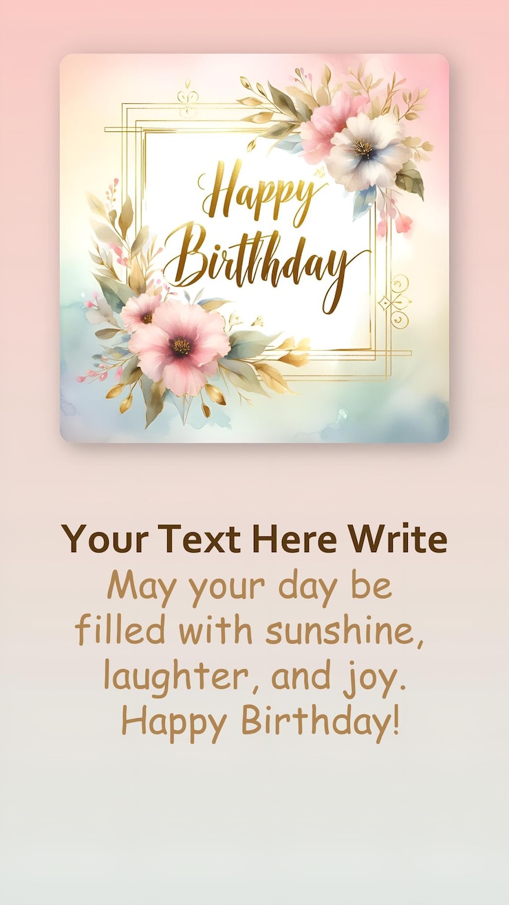 PSD una tarjeta de cumpleaños con un feliz cumpleaños escrito en ella