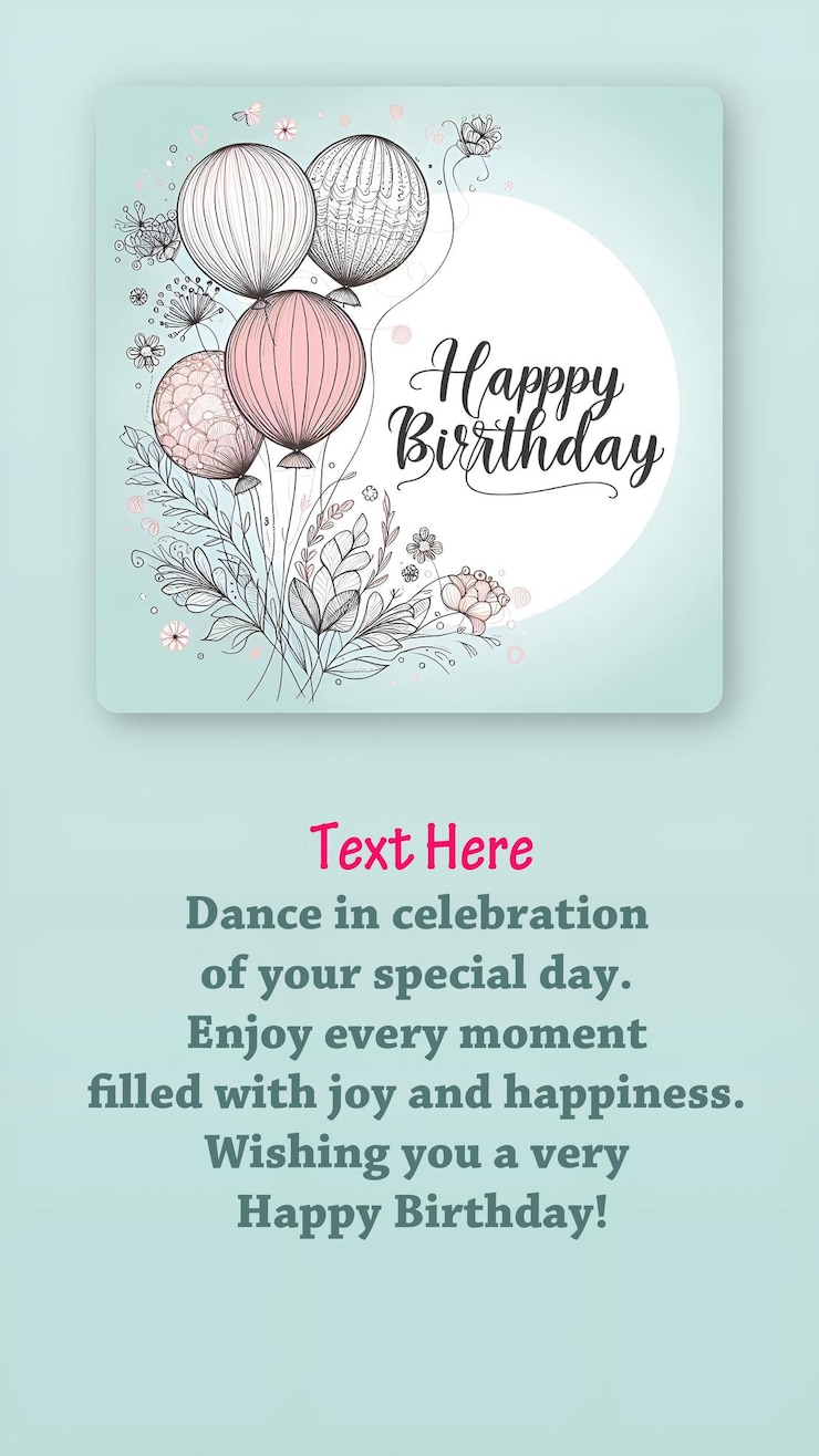 PSD una tarjeta de cumpleaños con una tarjeta de aniversario que dice feliz cumpleaños en la esquina inferior derecha
