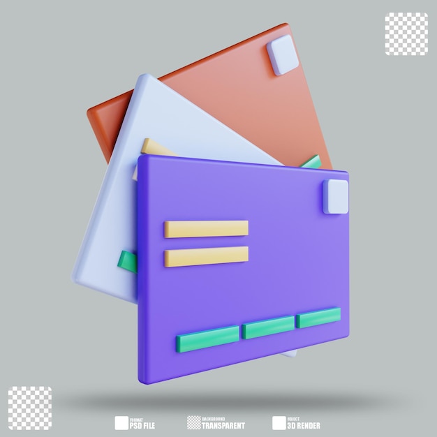 Tarjeta de débito de ilustración 3d 3