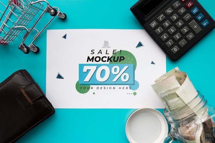 PSD tarjeta con diseño de venta