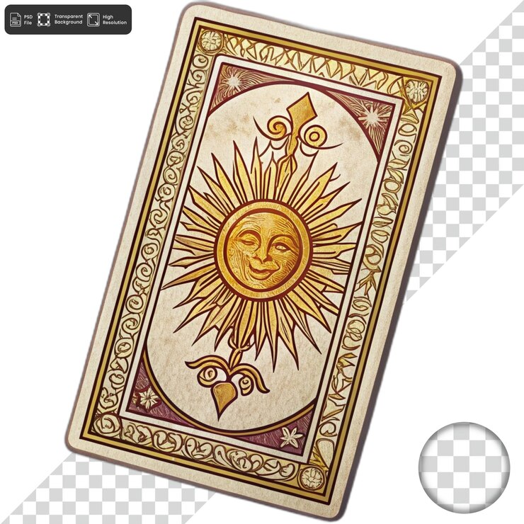 PSD tarjeta de diseño vintage de sol con borde adornado