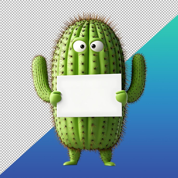 PSD tarjeta de exhibición de cactus