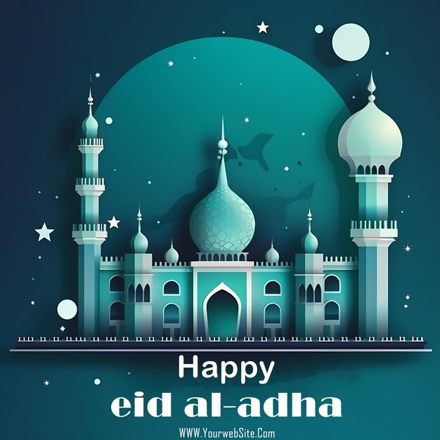tarjeta de felicitación de la celebración del Eid Festival musulmán
